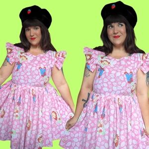 Handmade, Upcycled Vintage 1990's Strawberry Shortcake Bedsheet Dress Fits M-L